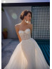 Ivory Lace Wedding Dress With Detachable Organza Train